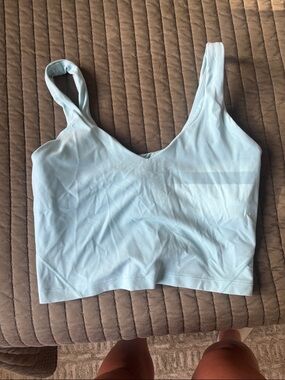lululemon athletica Pale Blue Seamless Crop Sports Bra